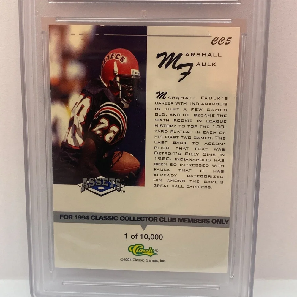1994 Classic Assets Marshall Faulk San Diego State #CC5 (MISC15) - Picture 5 of 6